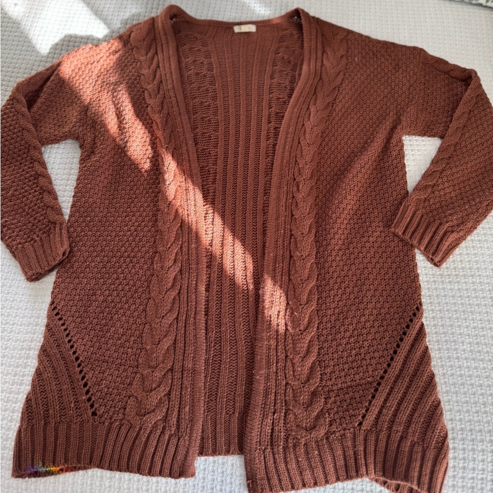 Orange knit cardigan